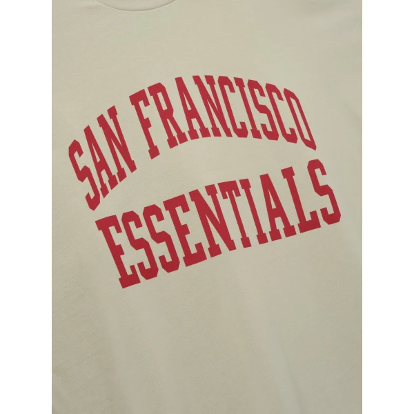 Fear of God Essentials 49ers Merch Tee in Sandstone | T-shirts & vests | Luxury Shoes 