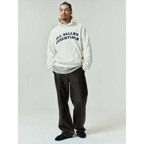 Fear of God Essentials 90s Hoodie in Washed Ivory | Sweatshirts | Luxury Shoes 