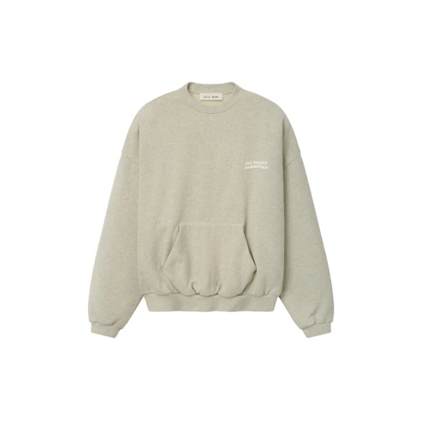 Fear of God Essentials 90s Sweatshirt in Washed Vanilla Heather | Luxury Shoes 
