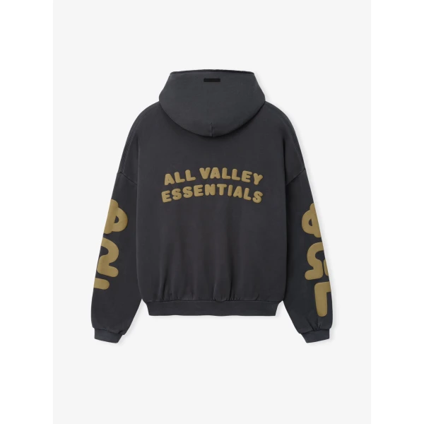 Fear of God Essentials 90s Zip-Up Hoodie in Washed Iron Grey | Sweatshirts | Luxury Shoes 