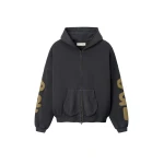 Fear of God Essentials 90s Zip-Up Hoodie in Washed Iron Grey | Luxury Shoes 