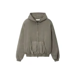 Fear of God Essentials 90s Zip-Up Hoodie in Washed Seal | Luxury Shoes 