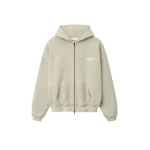 Fear of God Essentials 90s Zip-Up Hoodie in Washed Vanilla Heather | Luxury Shoes 