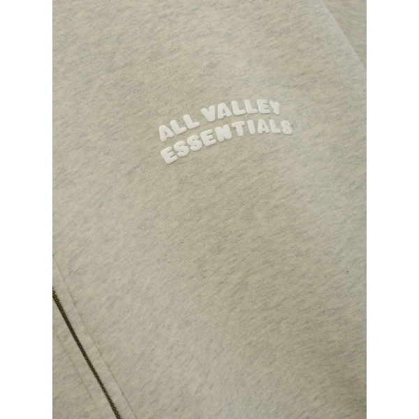 Fear of God Essentials 90s Zip-Up Hoodie in Washed Vanilla Heather | Sweatshirts | Luxury Shoes 