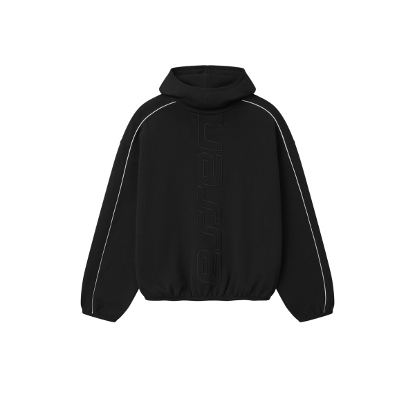 Fear of God Essentials Active Trace Modern Fleece Hoodie in Vintage Black | Luxury Shoes 
