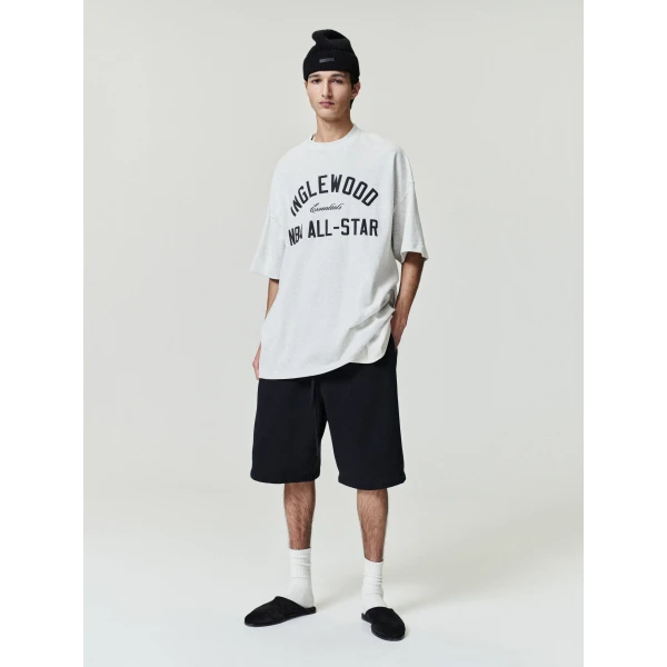 Fear of God Essentials Active Trace Relaxed Sweatshort in Vintage Black | Shorts | Luxury Shoes 