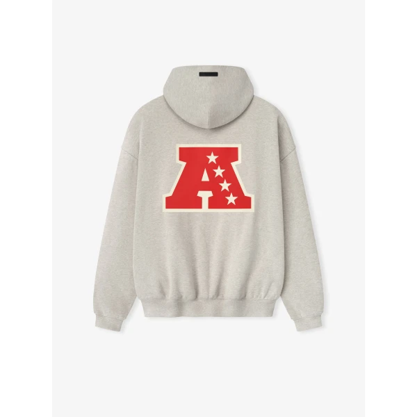 Fear of God Essentials American Sport Hoodie in Heather Stone | Sweatshirts | Luxury Shoes 