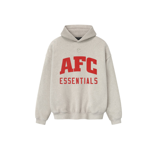 Fear of God Essentials American Sport Hoodie in Heather Stone | Luxury Shoes 
