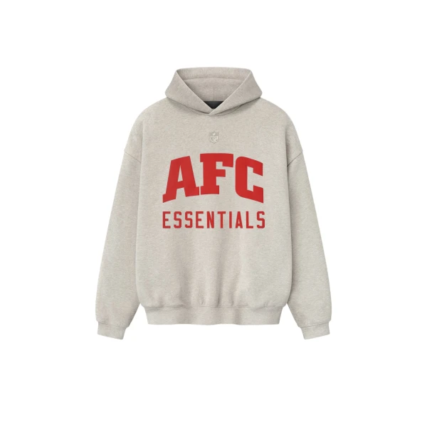Fear of God Essentials American Sport Hoodie in Heather Stone | Luxury Shoes 
