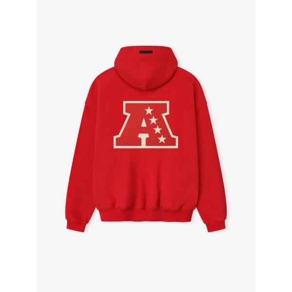 Fear of God Essentials American Sport Hoodie in Red | Sweatshirts | Luxury Shoes 