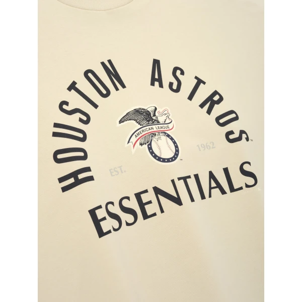 Fear of God Essentials Astros American League Merch Tee in Sandstone | T-shirts & vests | Luxury Shoes 