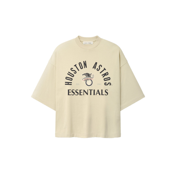 Fear of God Essentials Astros American League Merch Tee in Sandstone | Luxury Shoes 