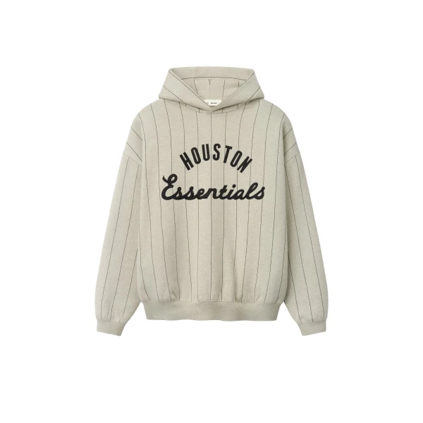 Essentials Astros Sport Hoodie in Heather Stone with Black Pinstripes