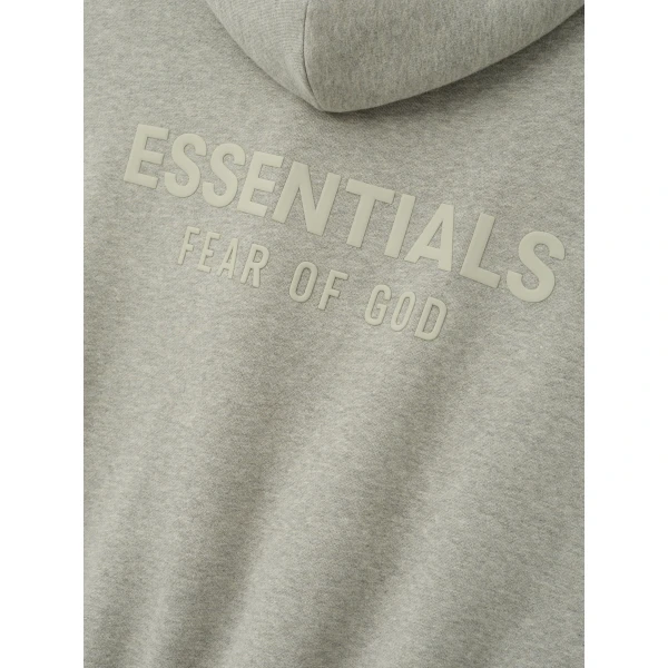 Fear of God Essentials Back Logo Classic Hoodie in Warm Heather | Sweatshirts | Luxury Shoes 
