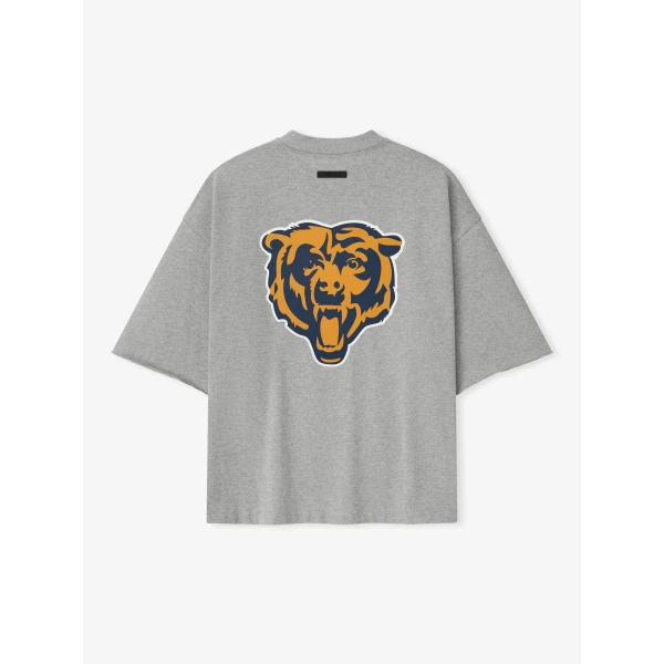 Fear of God Essentials Bears 90s 3/4 Sleeve Football Tee in Concrete Heather and Canyon | T-shirts & vests | Luxury Shoes 