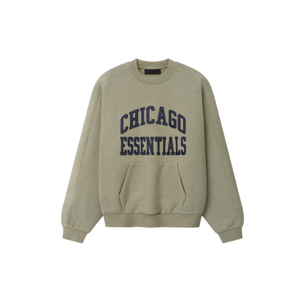 Fear of God Essentials Bears 90s Relaxed Crewneck in Seal Heather | Luxury Shoes 
