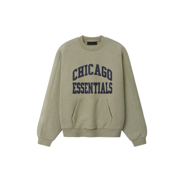 Fear of God Essentials Bears 90s Relaxed Crewneck in Seal Heather | Luxury Shoes 
