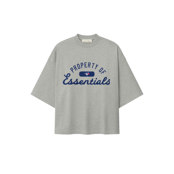 Fear of God Essentials Blue Jays Merch Tee in Concrete Heather | Luxury Shoes 