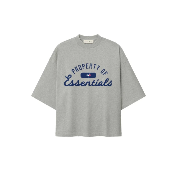 Fear of God Essentials Blue Jays Merch Tee in Concrete Heather | Luxury Shoes 