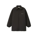 Fear of God Essentials Bonded Nylon Signature Filled Barn Jacket in Ink Black Fear of God Essentials Bonded Nylon Signature Filled Barn Jacket in Ink Black | Luxury Shoes