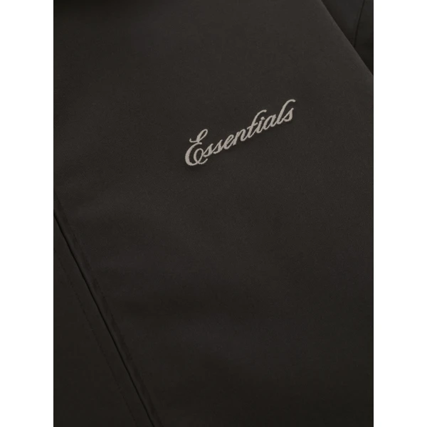 Fear of God Essentials Bonded Nylon Signature Filled Barn Jacket in Ink Black | Men Jackets | Luxury Shoes 