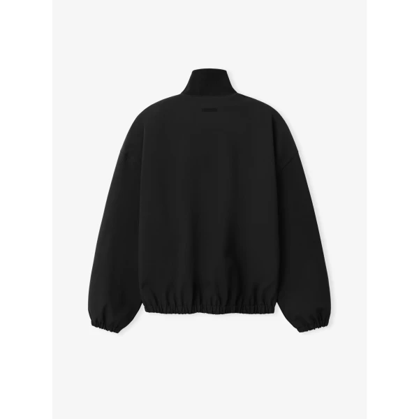 Fear of God Essentials Bonded Nylon Signature Full Zip Track Jacket in Black | Men Jackets | Luxury Shoes 
