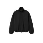 Fear of God Essentials Bonded Nylon Signature Full Zip Track Jacket in Black | Luxury Shoes 