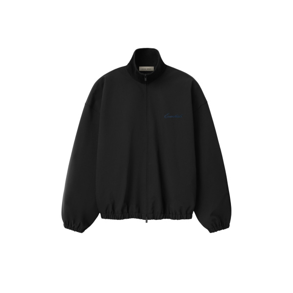 Fear of God Essentials Bonded Nylon Signature Full Zip Track Jacket in Black | Luxury Shoes 