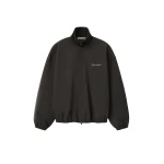 Fear of God Essentials Bonded Nylon Signature Full Zip Track Jacket in Ink Black | Luxury Shoes 