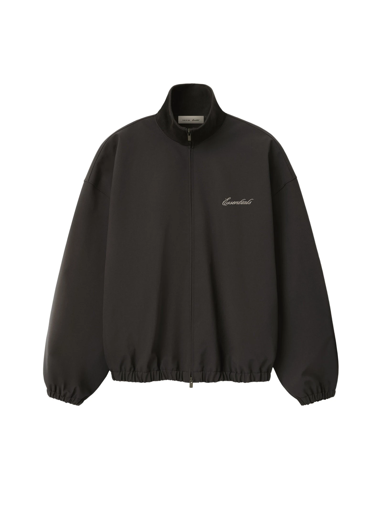 Fear of God Essentials Bonded Nylon Signature Full Zip Track Jacket in Ink Black Fear of God Essentials Bonded Nylon Signature Full Zip Track Jacket in Ink Black | Luxury Shoes