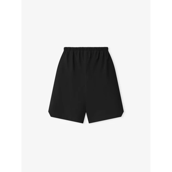 Fear of God Essentials Bonded Nylon Signature Relaxed Short with Slit in Black | Shorts | Luxury Shoes 