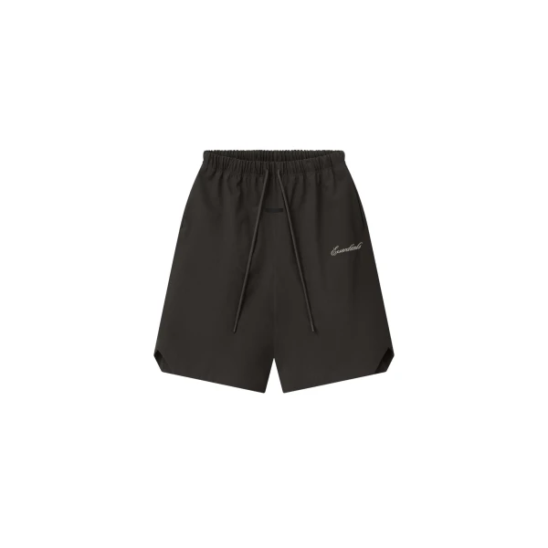 Essentials Bonded Nylon Signature Relaxed Short with Slit in Ink Black