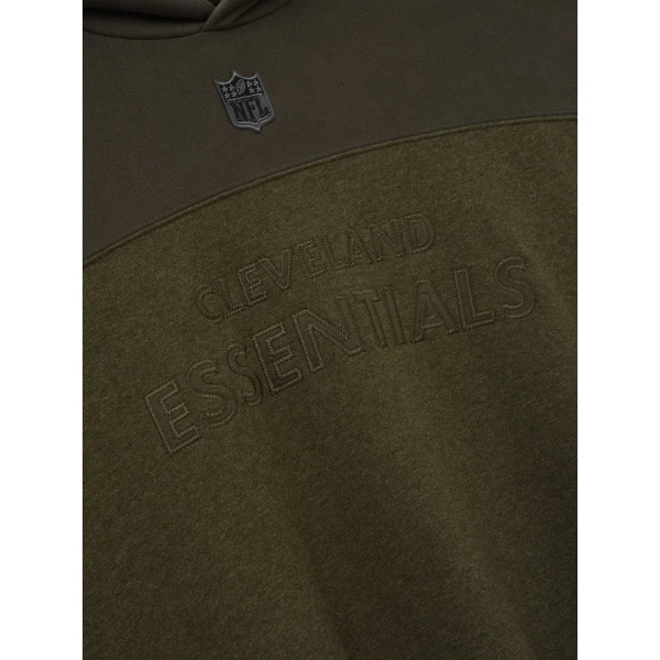 Fear of God Essentials Browns 90s Relaxed Hoodie in Wood Heather | Sweatshirts | Luxury Shoes 