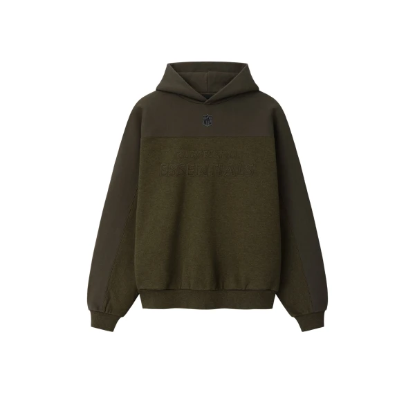 Fear of God Essentials Browns 90s Relaxed Hoodie in Wood Heather | Luxury Shoes 