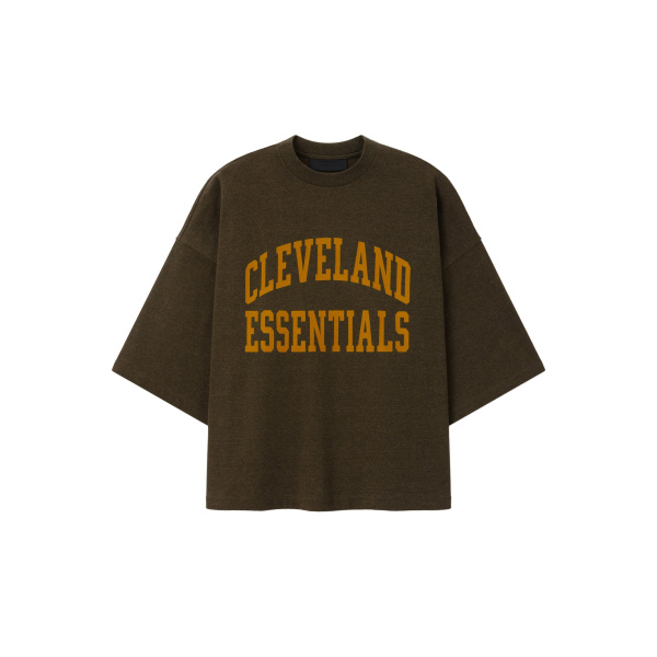 Fear of God Essentials Browns Merch Tee in Wood Heather | Luxury Shoes 