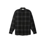 Fear of God Essentials Button Down Shirt in Black Plaid | Luxury Shoes 