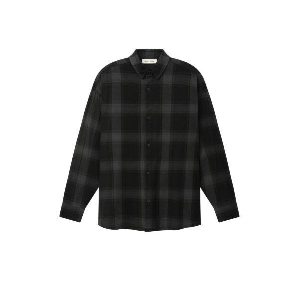 Fear of God Essentials Button Down Shirt in Black Plaid | Luxury Shoes 