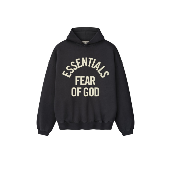 Fear of God Essentials Campus 90s Hoodie in Faded Black | Luxury Shoes 