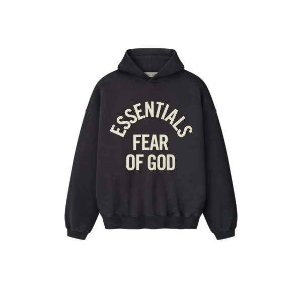 Fear of God Essentials Campus 90s Hoodie in Faded Black | Luxury Shoes 