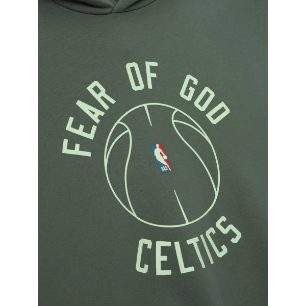 Fear of God Essentials Celtics x Barkley Hendricks 90s Hoodie in Balsam Green | Sweatshirts | Luxury Shoes 