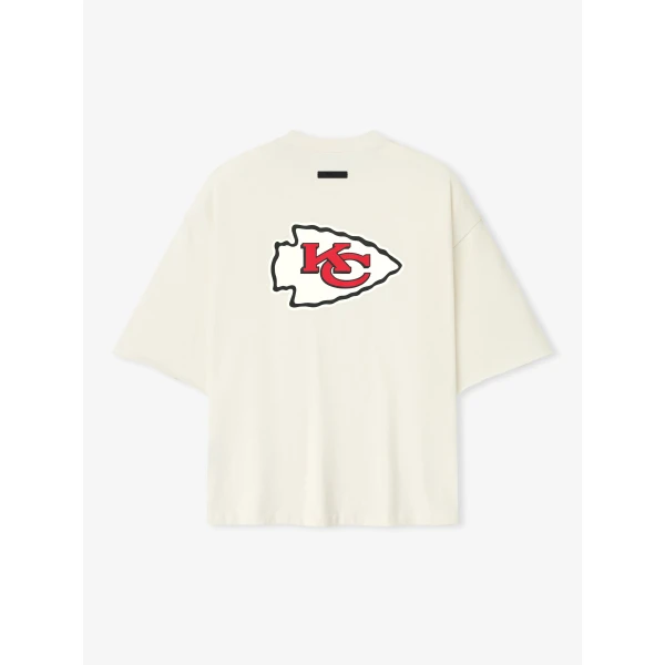 Fear of God Essentials Chiefs 90s 3/4 Sleeve Football Tee in Cream White | T-shirts & vests | Luxury Shoes 
