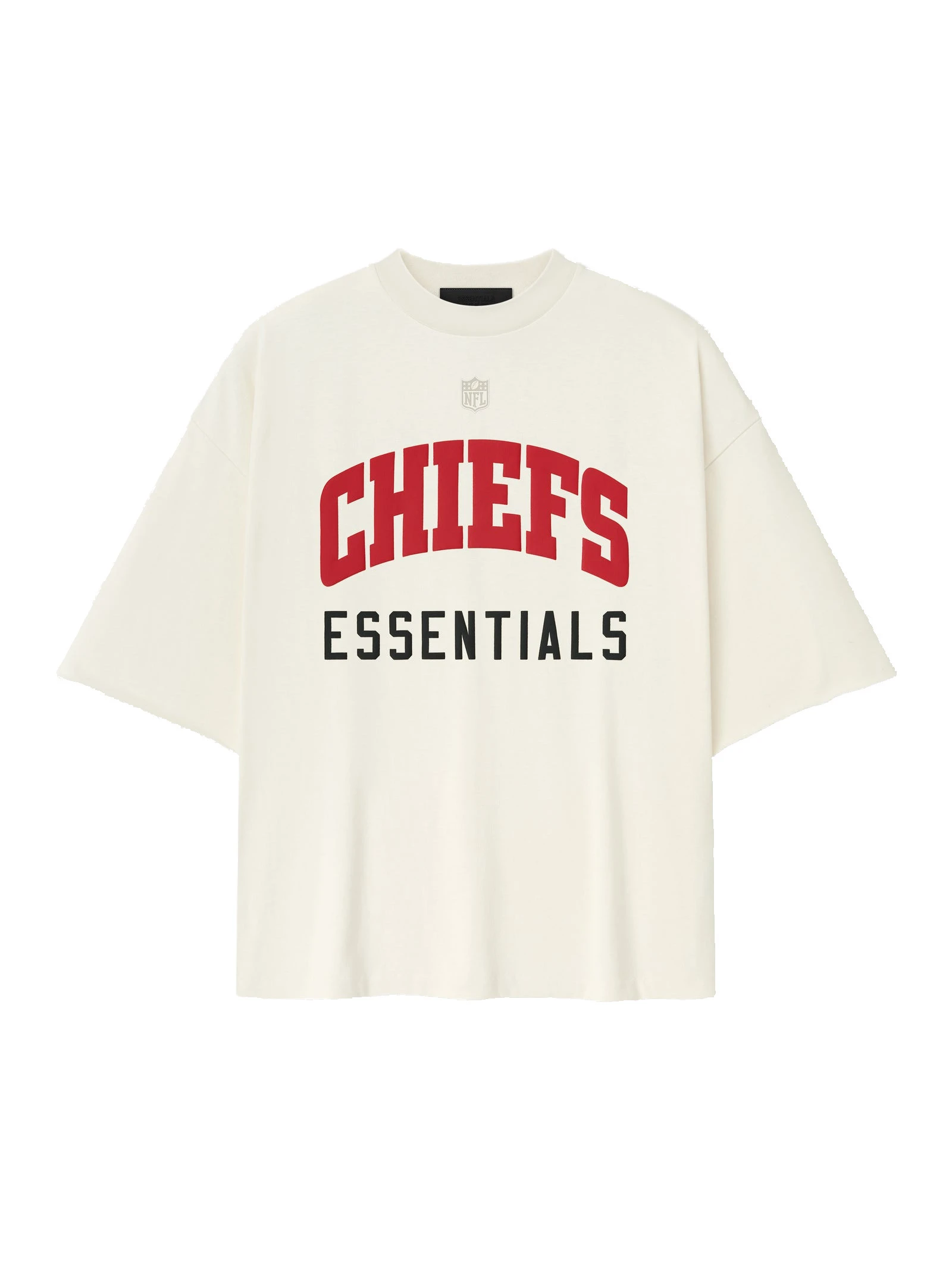 Fear of God Essentials Chiefs 90s 3/4 Sleeve Football Tee in Cream White Fear of God Essentials Chiefs 90s 3/4 Sleeve Football Tee in Cream White | Luxury Shoes