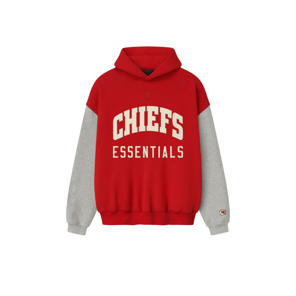 Fear of God Essentials Chiefs Sport Hoodie in Red and Concrete Heather | Luxury Shoes 