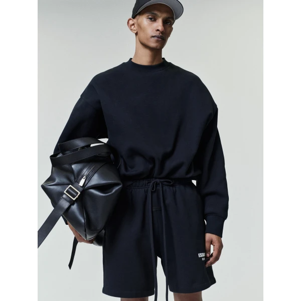 Fear of God Essentials Classic Crewneck Sweatshirt in Vintage Black | Sweatshirts | Luxury Shoes 