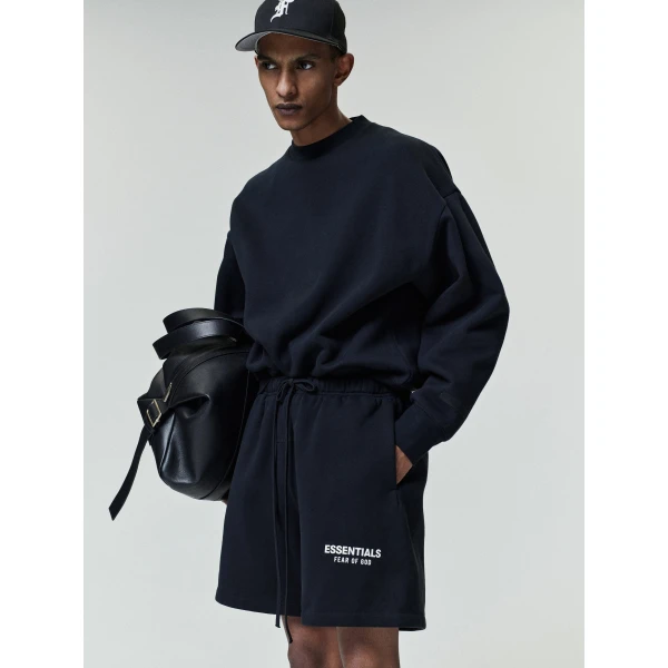 Fear of God Essentials Classic Crewneck Sweatshirt in Vintage Black | Sweatshirts | Luxury Shoes 