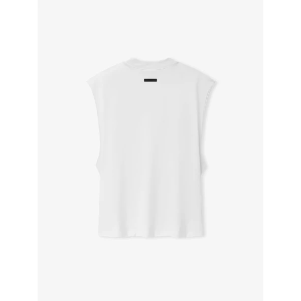 Fear of God Essentials Classic Cut-Off in Bright White | T-shirts & vests | Luxury Shoes 