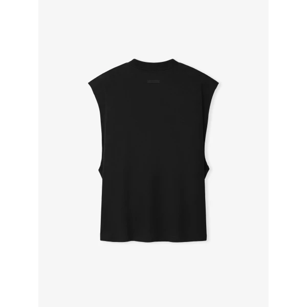 Fear of God Essentials Classic Cut-Off in Vintage Black | T-shirts & vests | Luxury Shoes 
