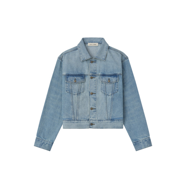 Fear of God Essentials Classic Denim Jacket in Classic Blue | Luxury Shoes 