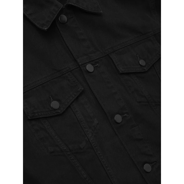 Fear of God Essentials Classic Denim Jacket in Overdyed Black | Men Jackets | Luxury Shoes 