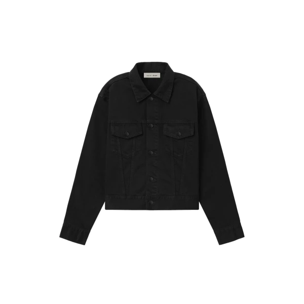 Fear of God Essentials Classic Denim Jacket in Overdyed Black | Luxury Shoes 